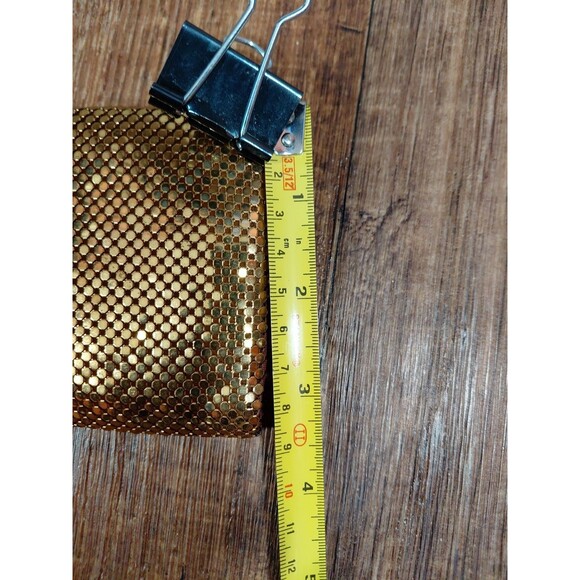 Vintage Whiting and Davis Gold Mesh Tri-Fold Checkbook Bilfold Clutch Metallic main image 10